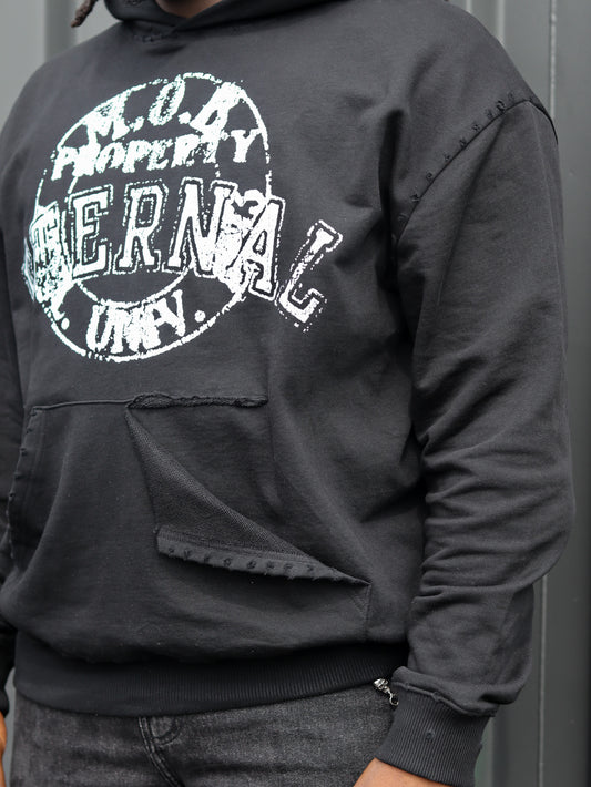 Black Rugby Hoodie