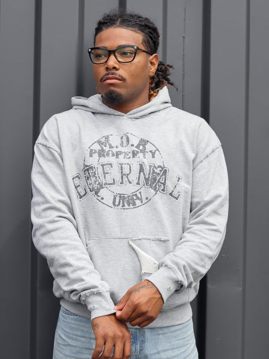 Gray Rugby Hoodie